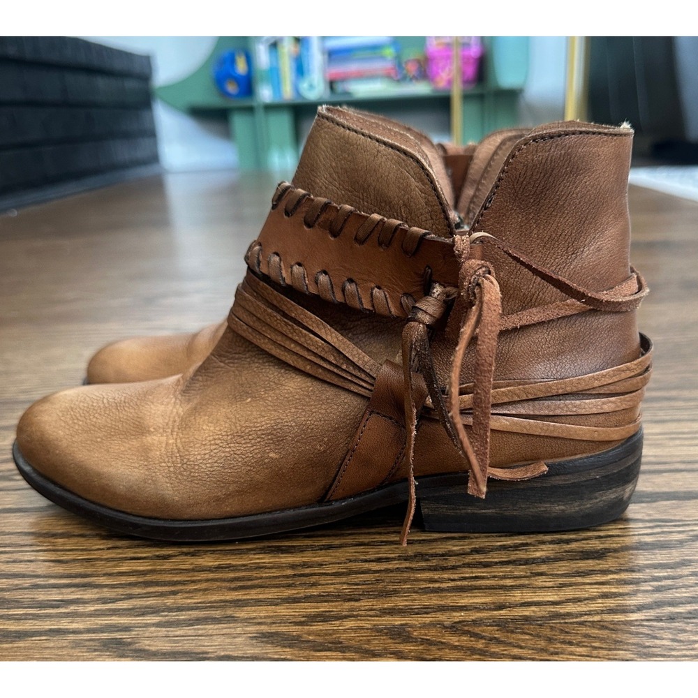Baske California Cabrillo Ankle Boot Women 8 Brown Leather Boho Tassel Western